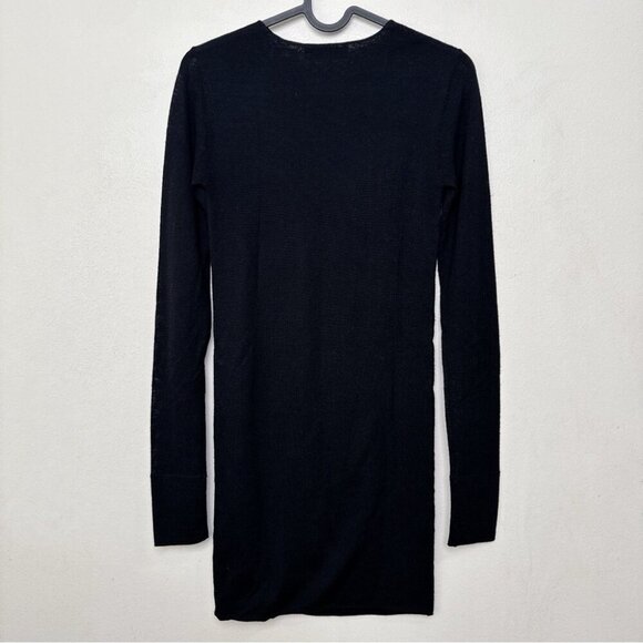 IRO Womens Xsmall Crew Neck Wool Bodycon Mini Dress In Black - Picture 14 of 14